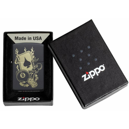 499 ZIPPO Зажигалка ZIPPO Gambling Design с покрытием Black Matte фото 3 499 ZIPPO Зажигалка ZIPPO Gambling Design с покрытием Black Matte фото 3