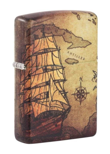 499 ZIPPO Зажигалка ZIPPO Pirate Ship Design White Matte