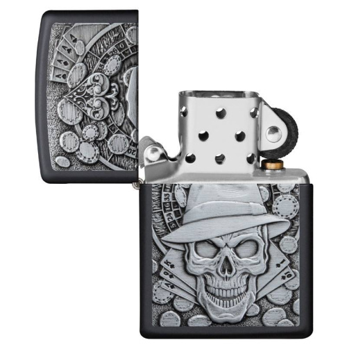 499 ZIPPO Зажигалка ZIPPO Gambling Skull с покрытием Black Matte фото 4 499 ZIPPO Зажигалка ZIPPO Gambling Skull с покрытием Black Matte фото 4